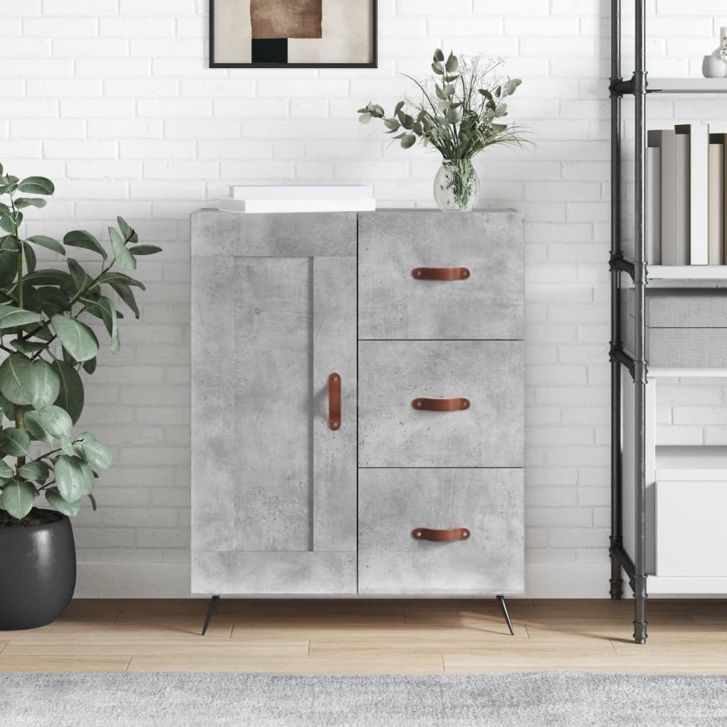 vidaXL Szafka, szarość betonu, 69,5x34x90 cm, materiał drewnopochodny