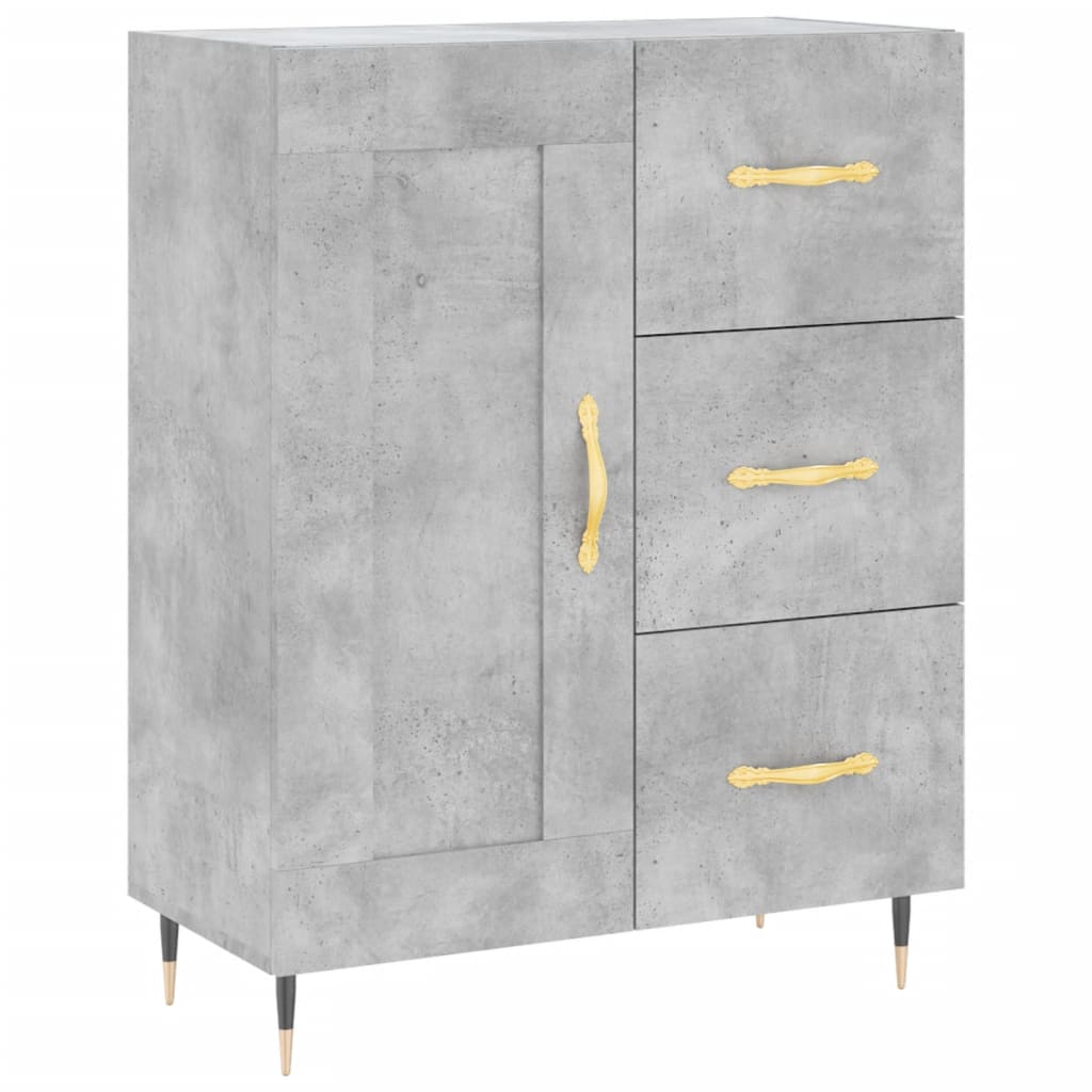 vidaXL Szafka, szarość betonu, 69,5x34x90 cm, materiał drewnopochodny