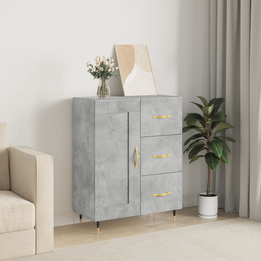 vidaXL Szafka, szarość betonu, 69,5x34x90 cm, materiał drewnopochodny