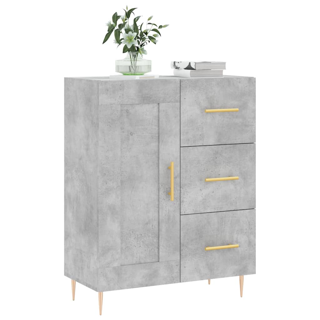 vidaXL Szafka, szarość betonu, 69,5x34x90 cm, materiał drewnopochodny