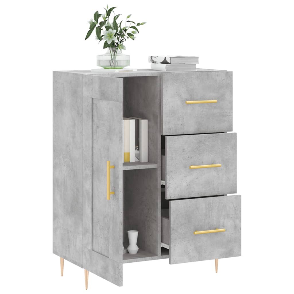 vidaXL Szafka, szarość betonu, 69,5x34x90 cm, materiał drewnopochodny