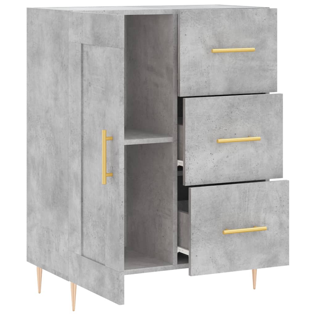 vidaXL Szafka, szarość betonu, 69,5x34x90 cm, materiał drewnopochodny