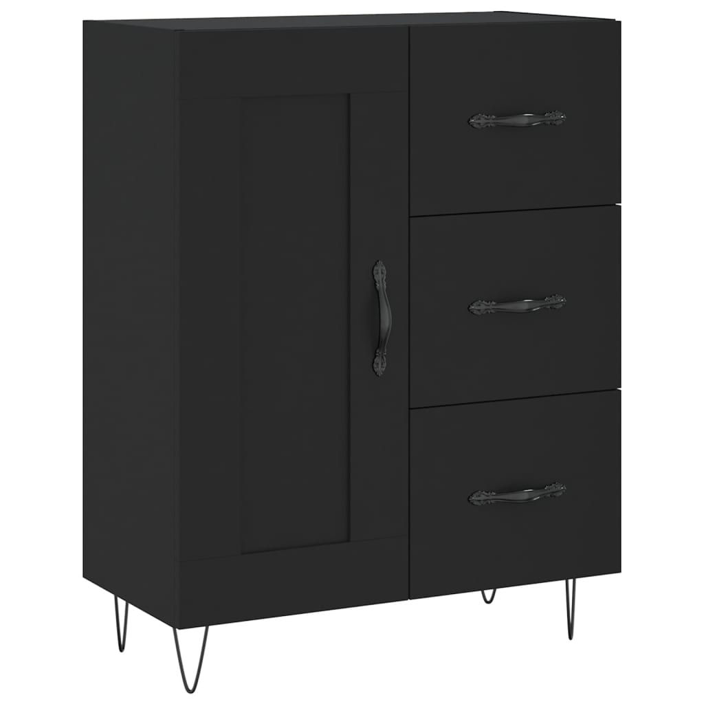 vidaXL Szafka, czarna, 69,5x34x90 cm, materiał drewnopochodny