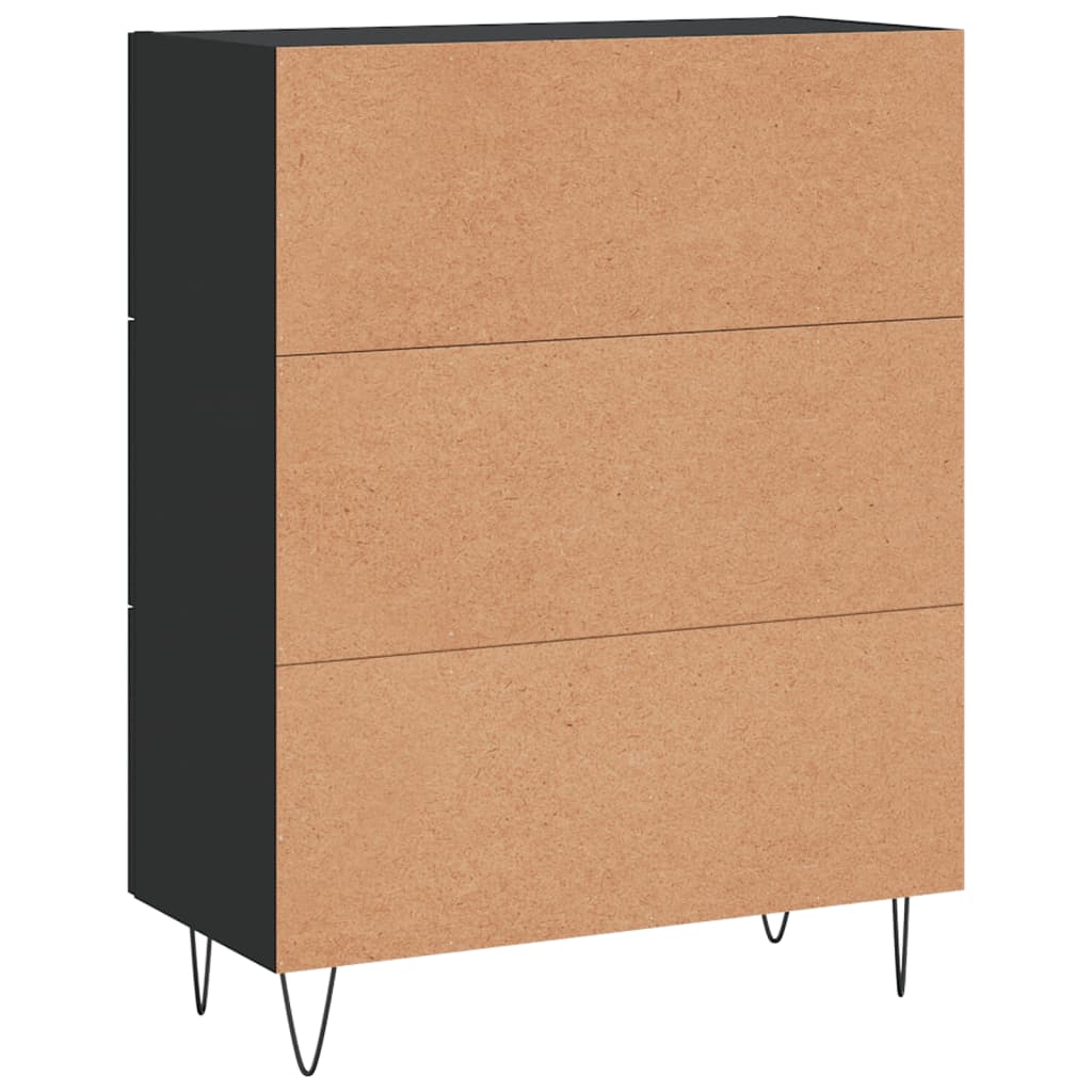 vidaXL Szafka, czarna, 69,5x34x90 cm, materiał drewnopochodny