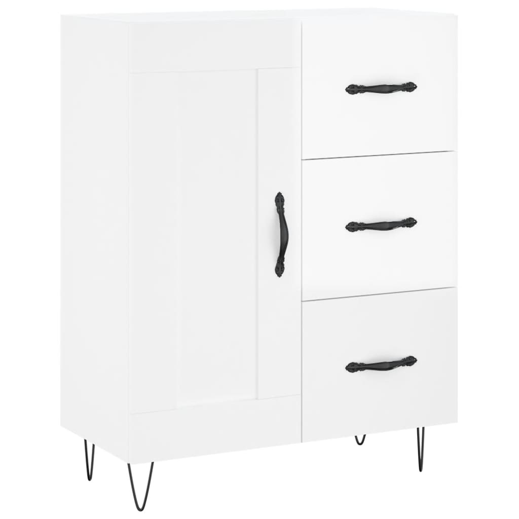 vidaXL Szafka, biała, połysk, 69,5x34x90 cm, materiał drewnopochodny