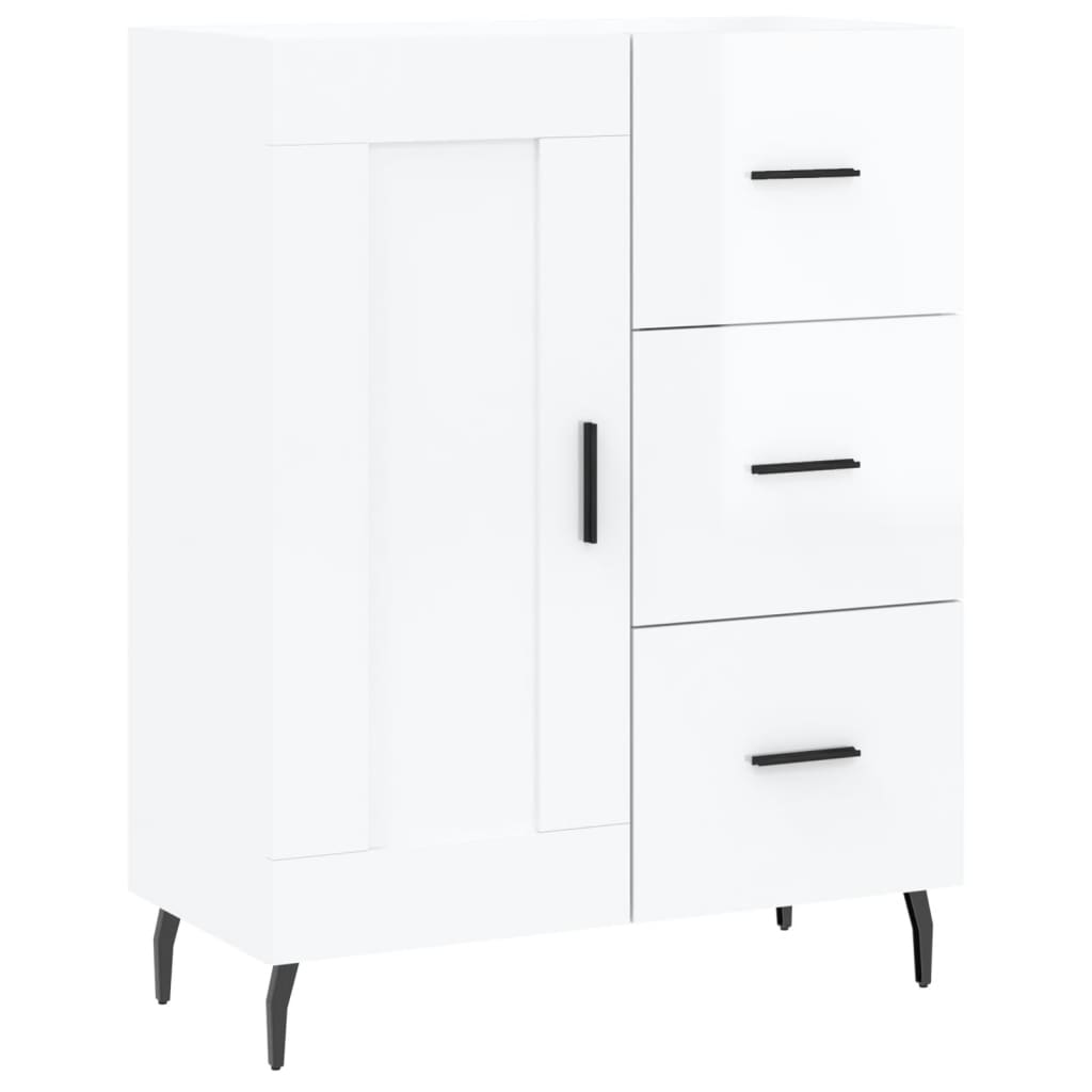 vidaXL Szafka, biała, połysk, 69,5x34x90 cm, materiał drewnopochodny