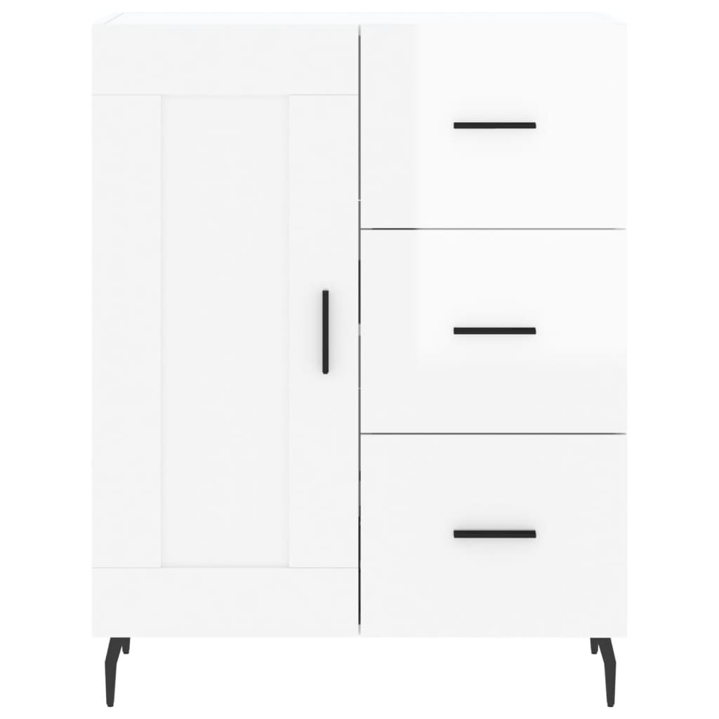 vidaXL Szafka, biała, połysk, 69,5x34x90 cm, materiał drewnopochodny