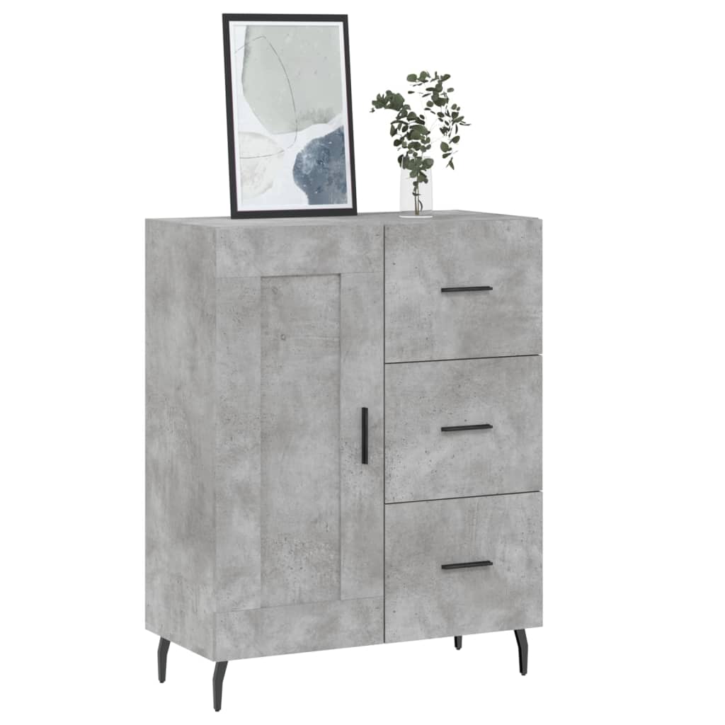 vidaXL Szafka, szarość betonu, 69,5x34x90 cm, materiał drewnopochodny