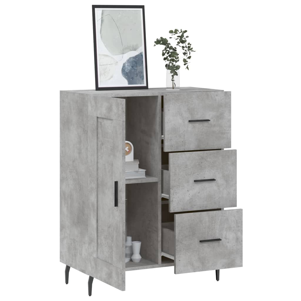 vidaXL Szafka, szarość betonu, 69,5x34x90 cm, materiał drewnopochodny