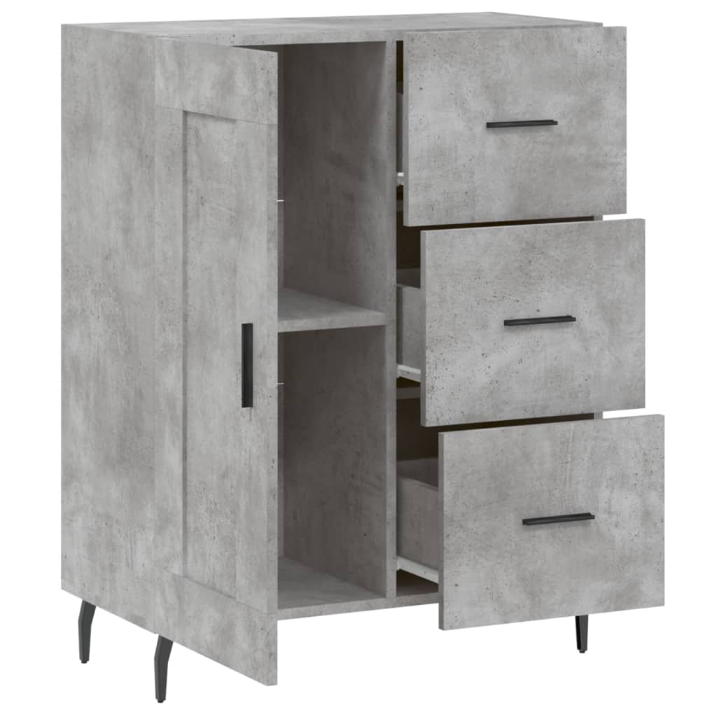 vidaXL Szafka, szarość betonu, 69,5x34x90 cm, materiał drewnopochodny