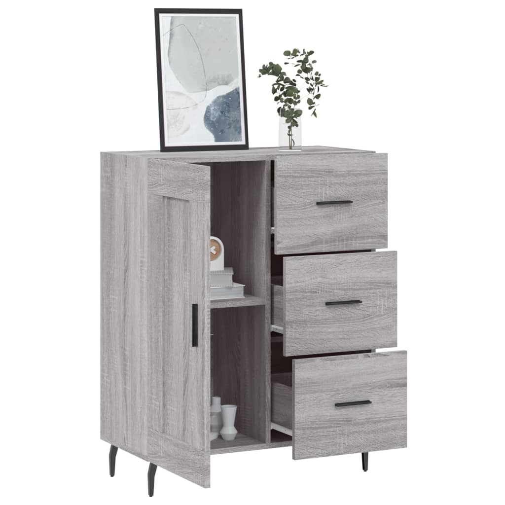 vidaXL Szafka, szary dąb sonoma, 69,5x34x90cm, materiał drewnopochodny