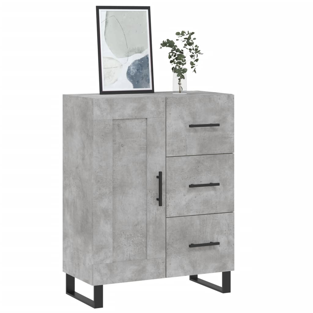 vidaXL Szafka, szarość betonu, 69,5x34x90 cm, materiał drewnopochodny