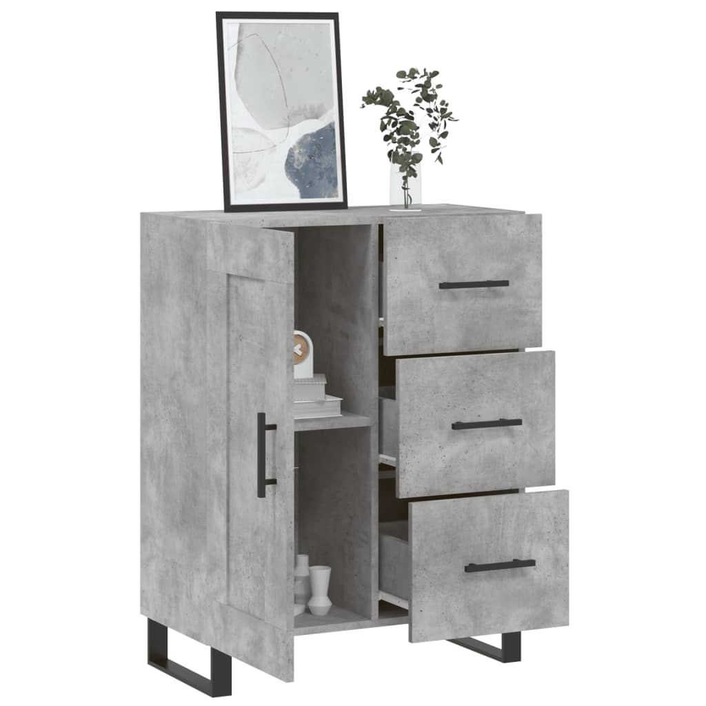 vidaXL Szafka, szarość betonu, 69,5x34x90 cm, materiał drewnopochodny