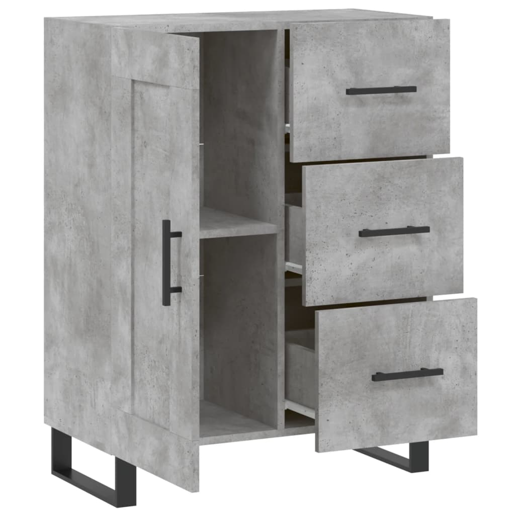 vidaXL Szafka, szarość betonu, 69,5x34x90 cm, materiał drewnopochodny