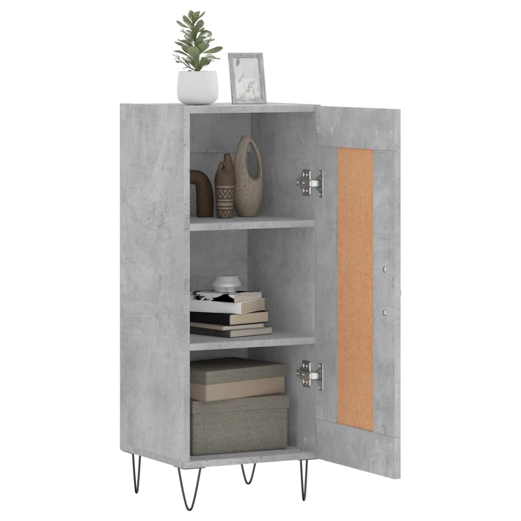 vidaXL Szafka, szarość betonu, 34,5x34x90 cm, materiał drewnopochodny