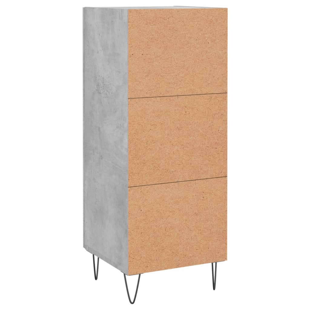 vidaXL Szafka, szarość betonu, 34,5x34x90 cm, materiał drewnopochodny
