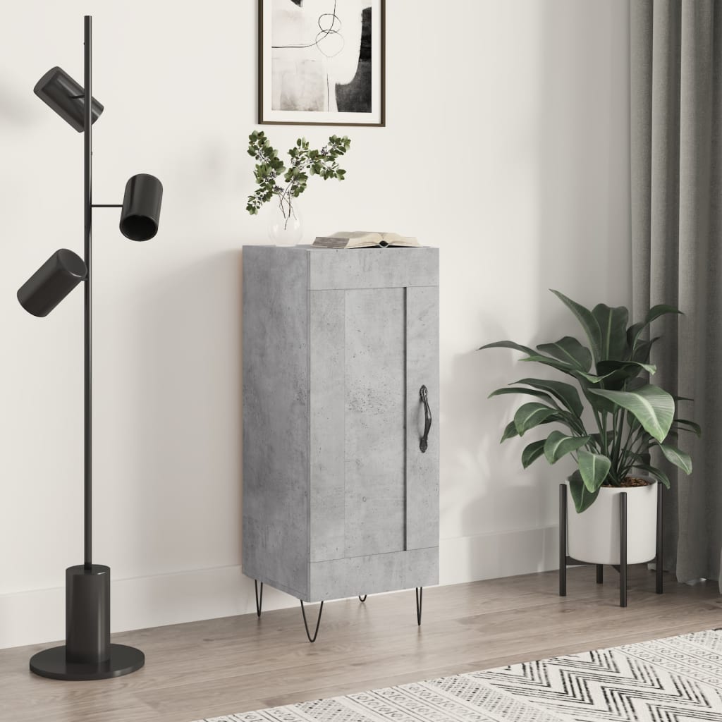 vidaXL Szafka, szarość betonu, 34,5x34x90 cm, materiał drewnopochodny