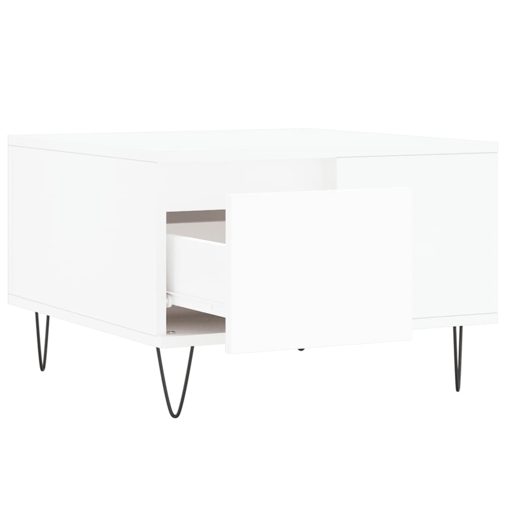 vidaXL Stolik kawowy, biały, 55x55x36,5 cm, materiał drewnopochodny