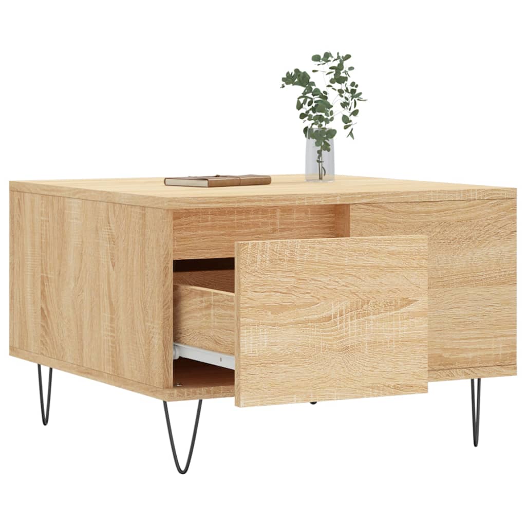 vidaXL Stolik kawowy, dąb sonoma 55x55x36,5 cm materiał drewnopochodny