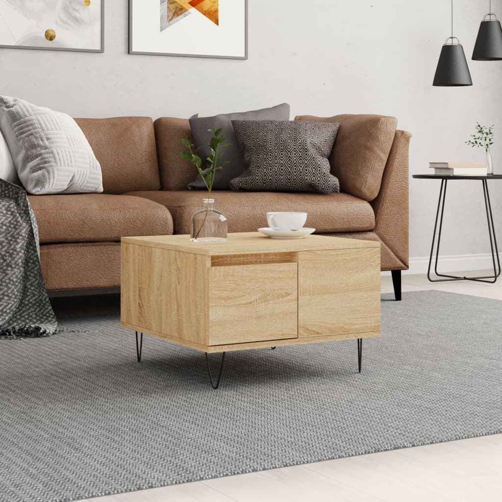 vidaXL Stolik kawowy, dąb sonoma 55x55x36,5 cm materiał drewnopochodny