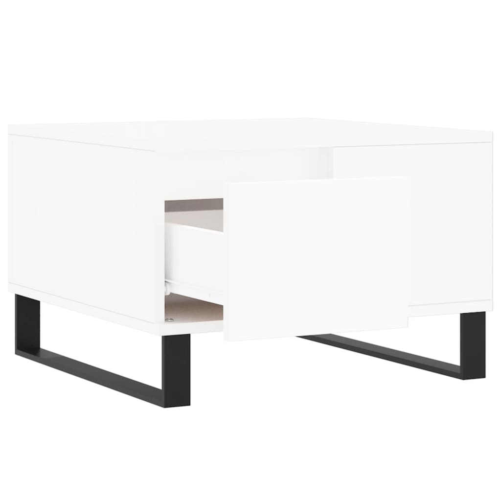 vidaXL Stolik kawowy, biały, 55x55x36,5 cm, materiał drewnopochodny