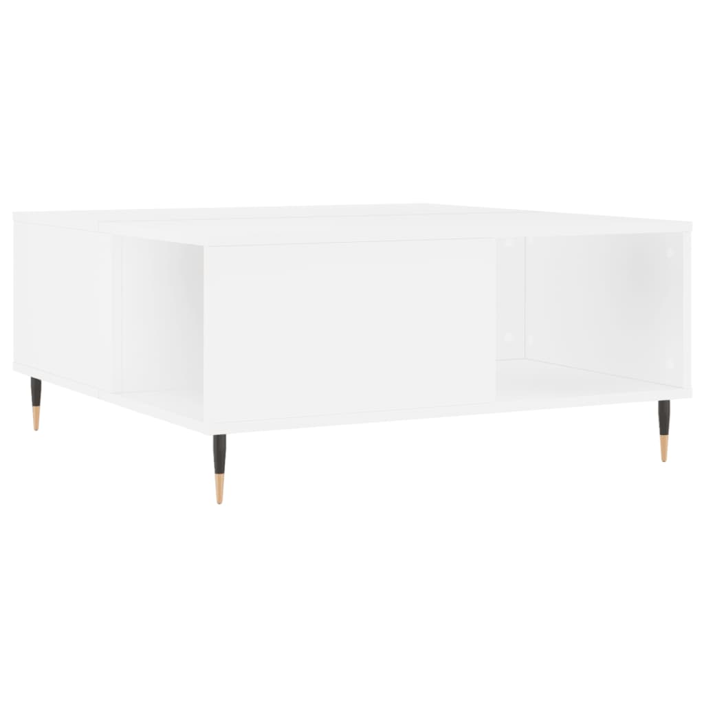 vidaXL Stolik kawowy, biały 80x80x36,5 cm, materiał drewnopochodny