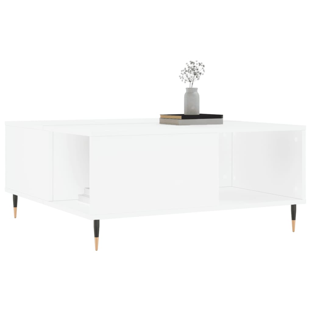 vidaXL Stolik kawowy, biały 80x80x36,5 cm, materiał drewnopochodny
