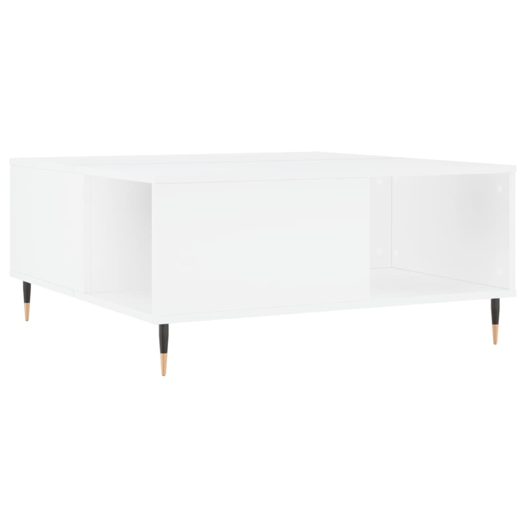vidaXL Stolik kawowy, biały 80x80x36,5 cm, materiał drewnopochodny