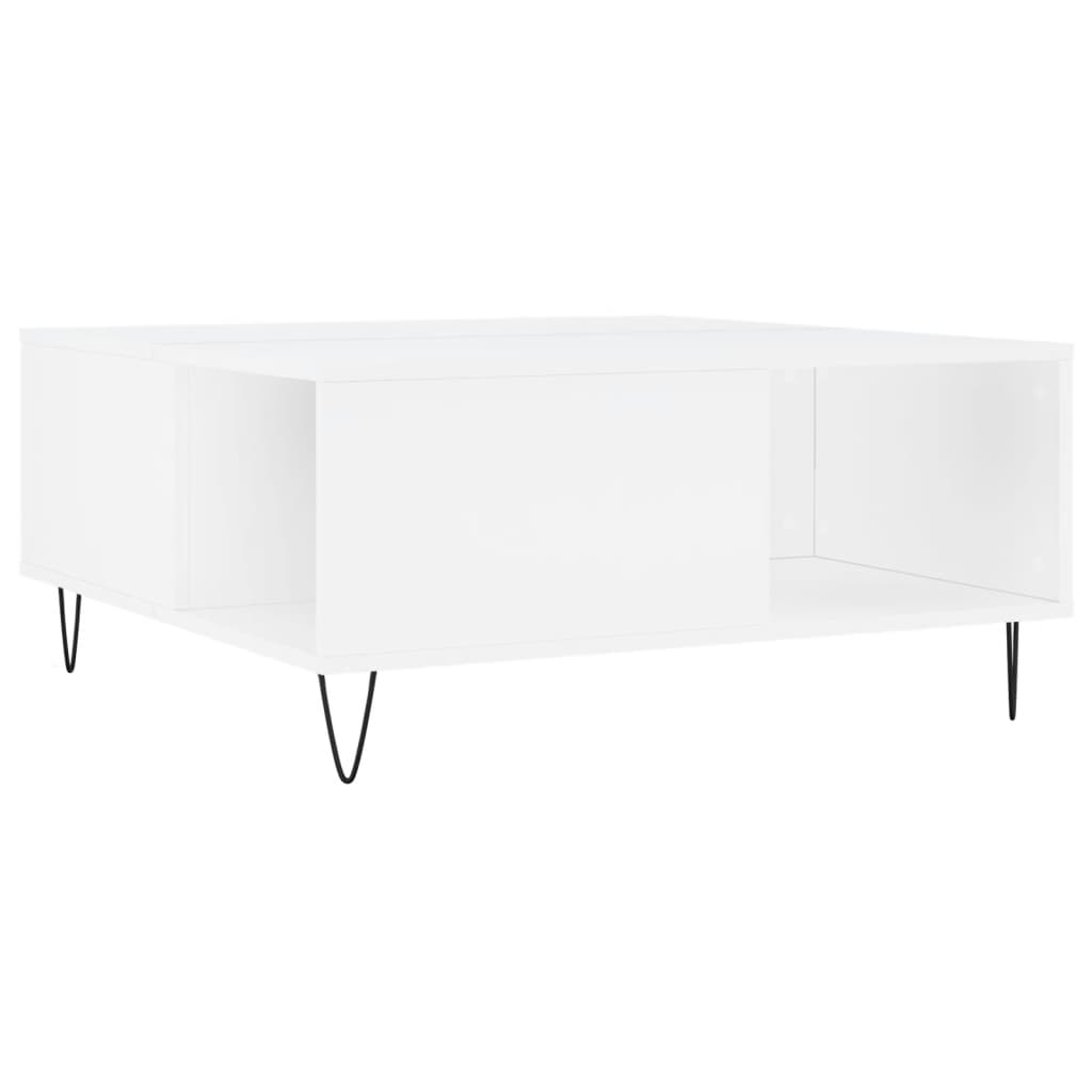 vidaXL Stolik kawowy, biały 80x80x36,5 cm, materiał drewnopochodny