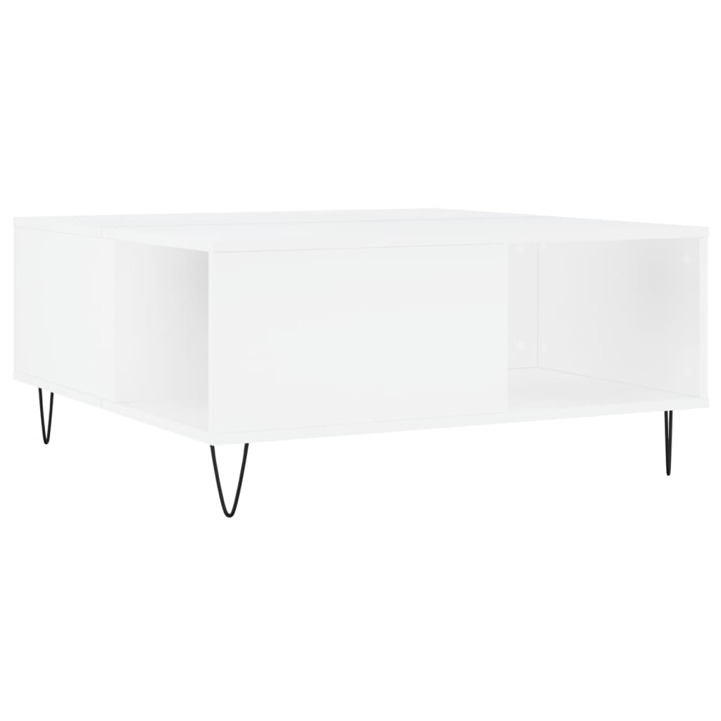 vidaXL Stolik kawowy, biały 80x80x36,5 cm, materiał drewnopochodny
