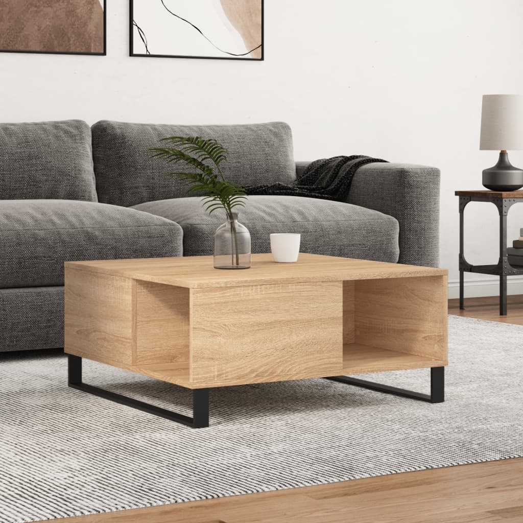 vidaXL Stolik kawowy, dąb sonoma 80x80x36,5 cm materiał drewnopochodny