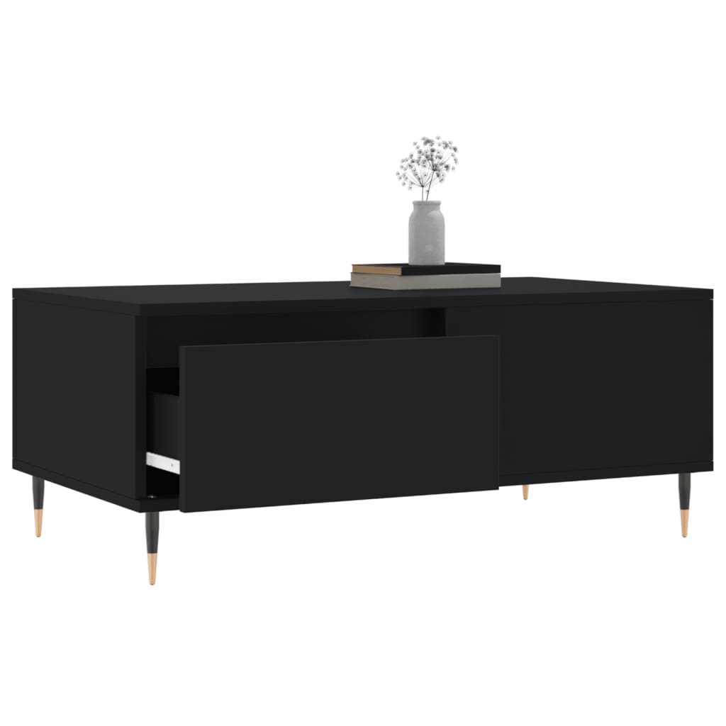 vidaXL Stolik kawowy, czarny, 90x50x36,5 cm, materiał drewnopochodny