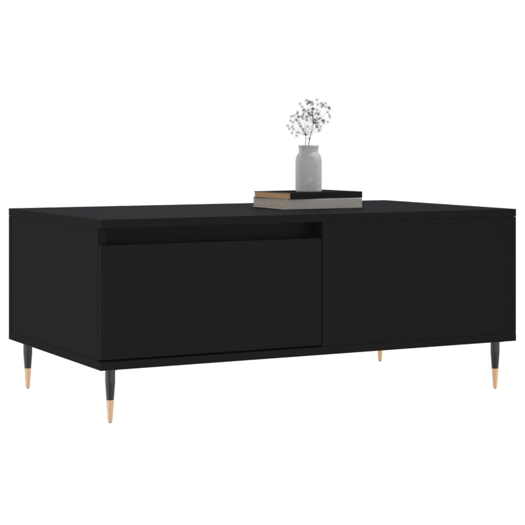 vidaXL Stolik kawowy, czarny, 90x50x36,5 cm, materiał drewnopochodny