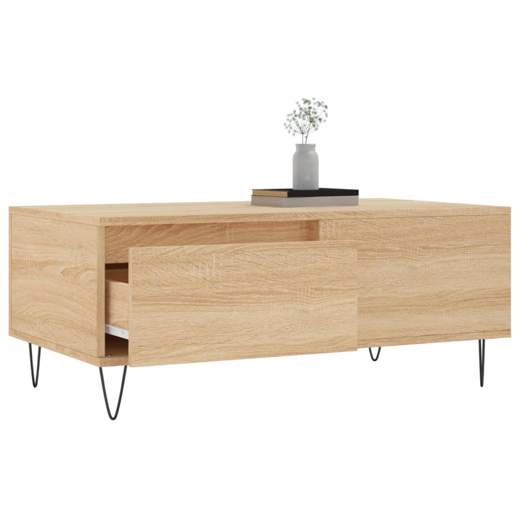 vidaXL Stolik kawowy, dąb sonoma 90x50x36,5 cm materiał drewnopochodny