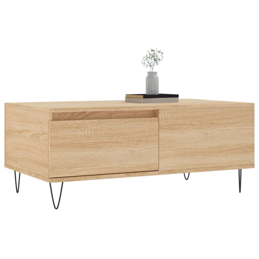 vidaXL Stolik kawowy, dąb sonoma 90x50x36,5 cm materiał drewnopochodny