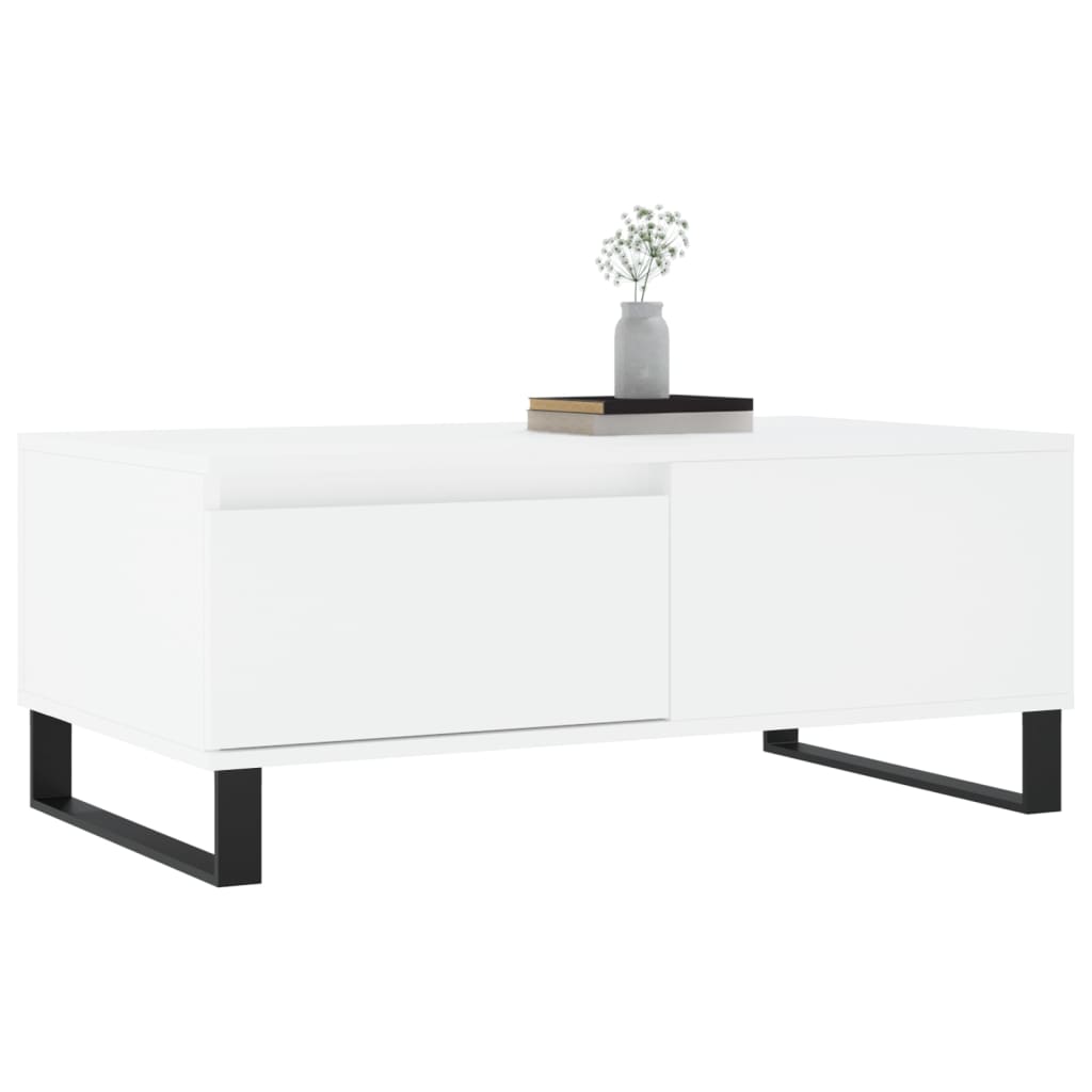 vidaXL Stolik kawowy, biały 90x50x36,5 cm, materiał drewnopochodny
