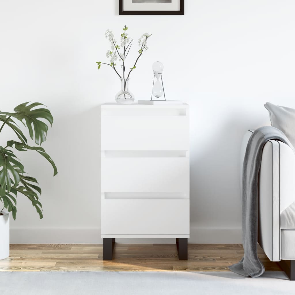 vidaXL Komoda, biała, 40x35x70 cm, materiał drewnopochodny