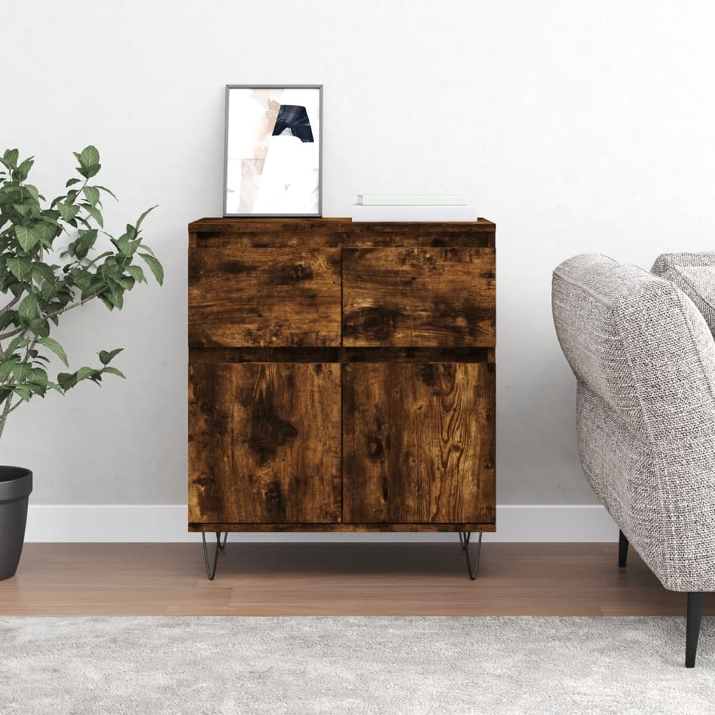 vidaXL Komoda, przydymiony dąb, 60x35x70 cm, materiał drewnopochodny