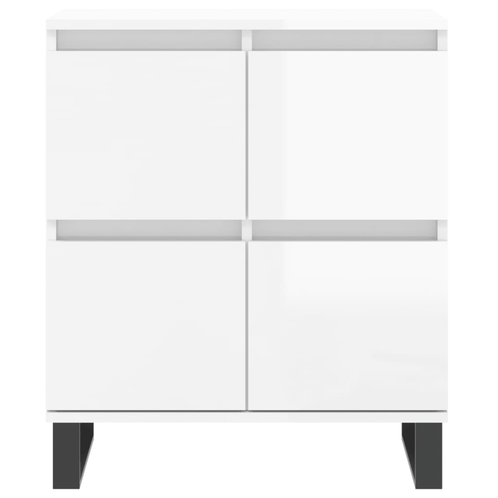 vidaXL Komoda, biała z połyskiem, 60x35x70 cm, materiał drewnopochodny