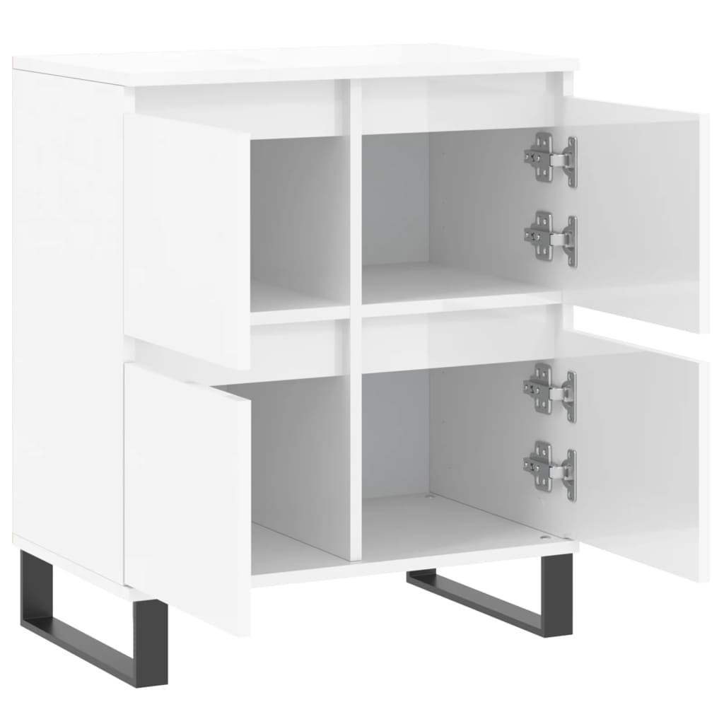 vidaXL Komoda, biała z połyskiem, 60x35x70 cm, materiał drewnopochodny