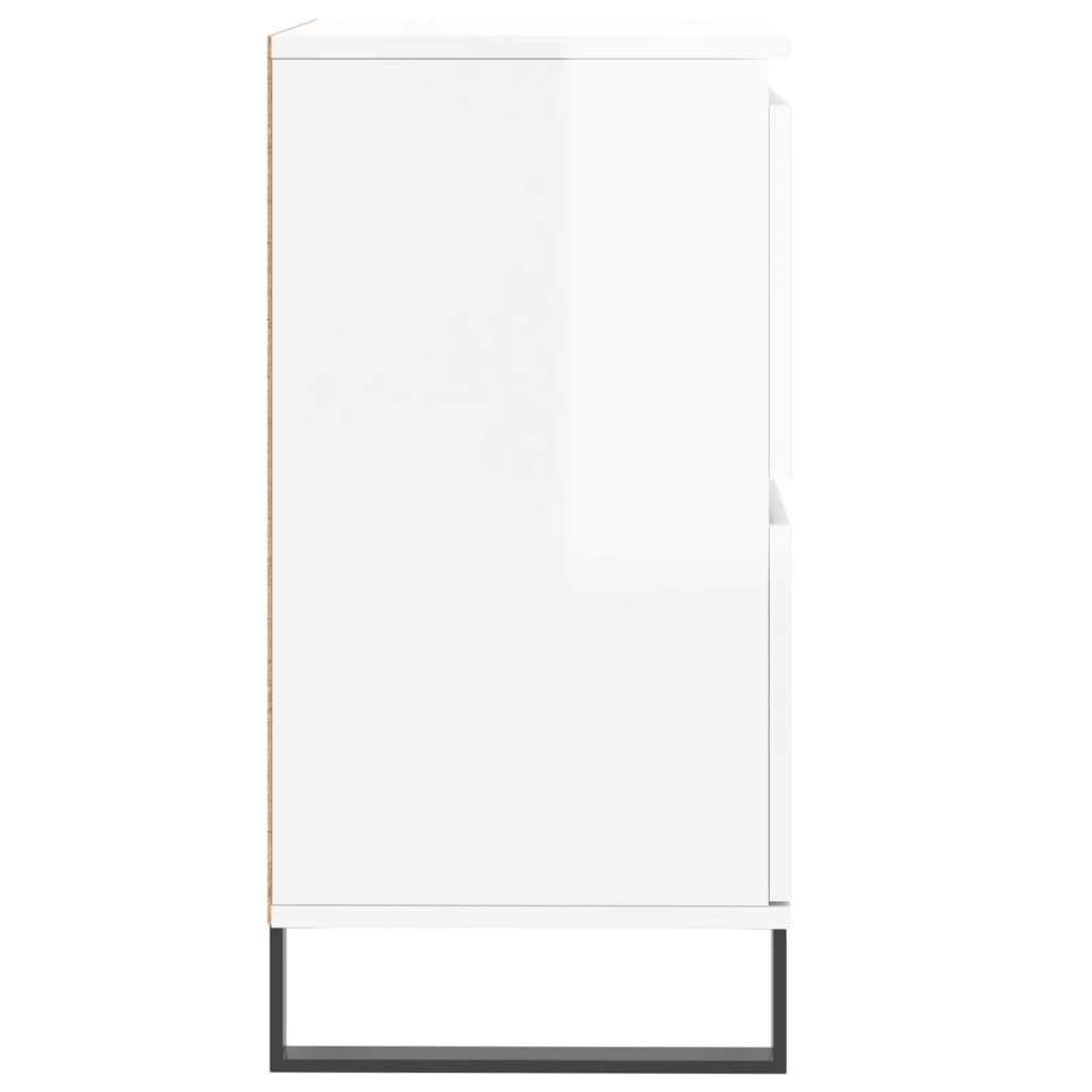vidaXL Komoda, biała z połyskiem, 60x35x70 cm, materiał drewnopochodny