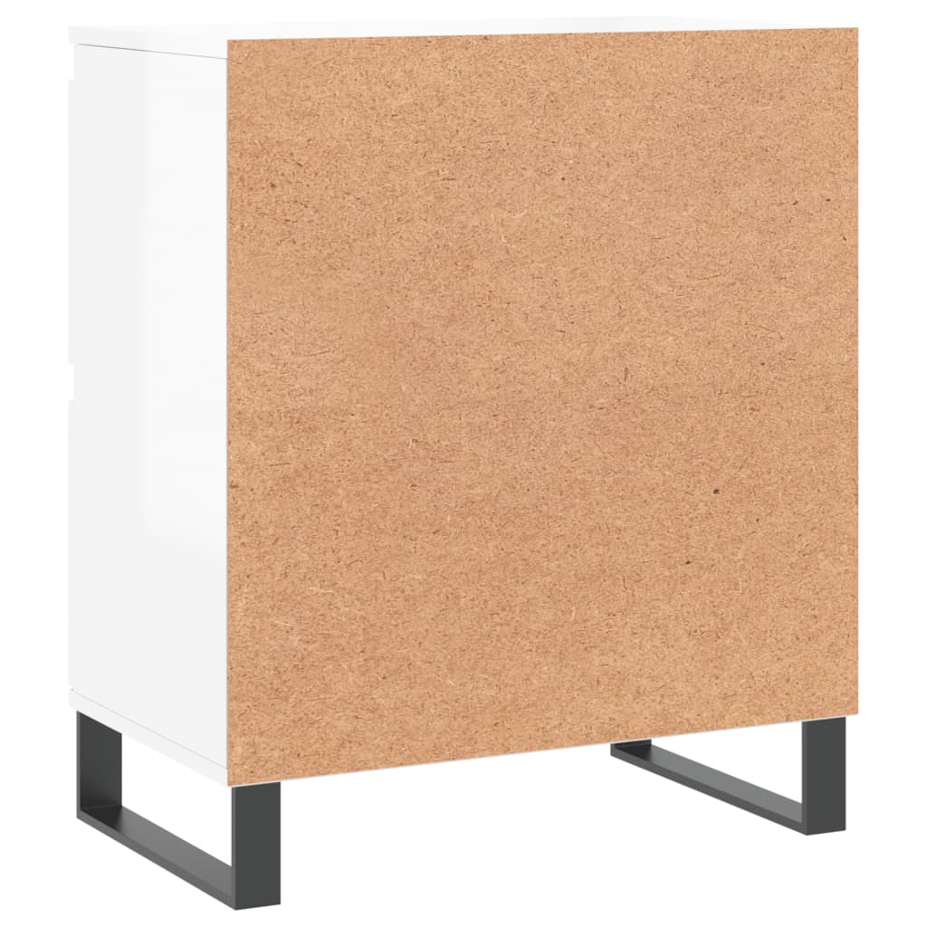 vidaXL Komoda, biała z połyskiem, 60x35x70 cm, materiał drewnopochodny