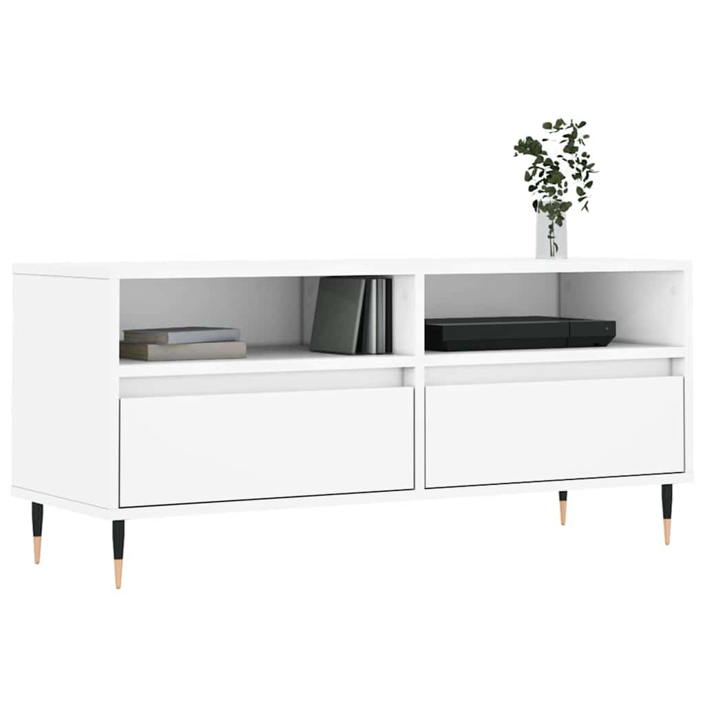 vidaXL Szafka pod TV, biała, 100x34,5x44,5 cm, materiał drewnopochodny