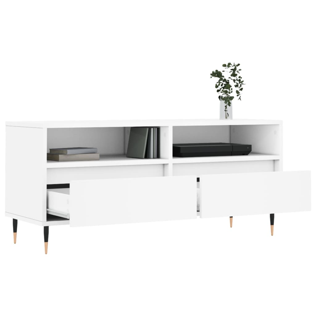 vidaXL Szafka pod TV, biała, 100x34,5x44,5 cm, materiał drewnopochodny