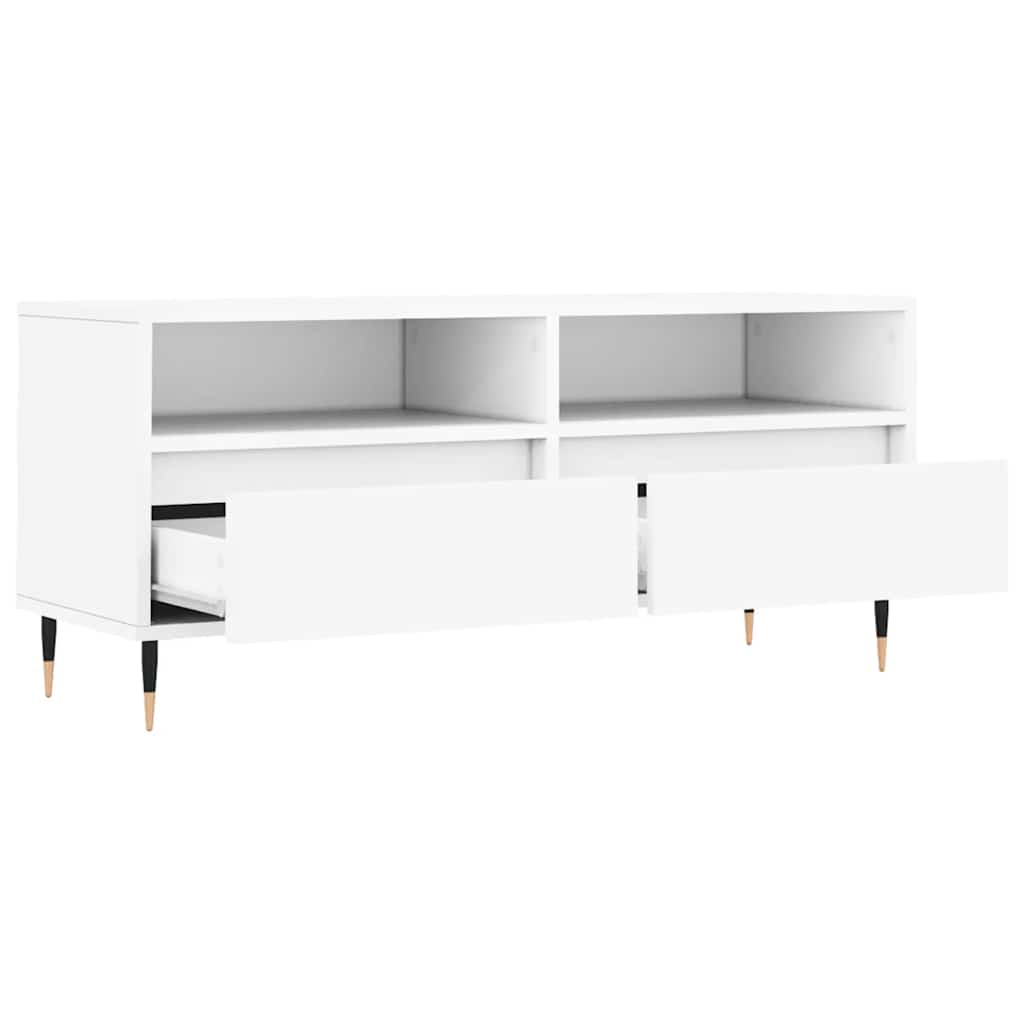 vidaXL Szafka pod TV, biała, 100x34,5x44,5 cm, materiał drewnopochodny
