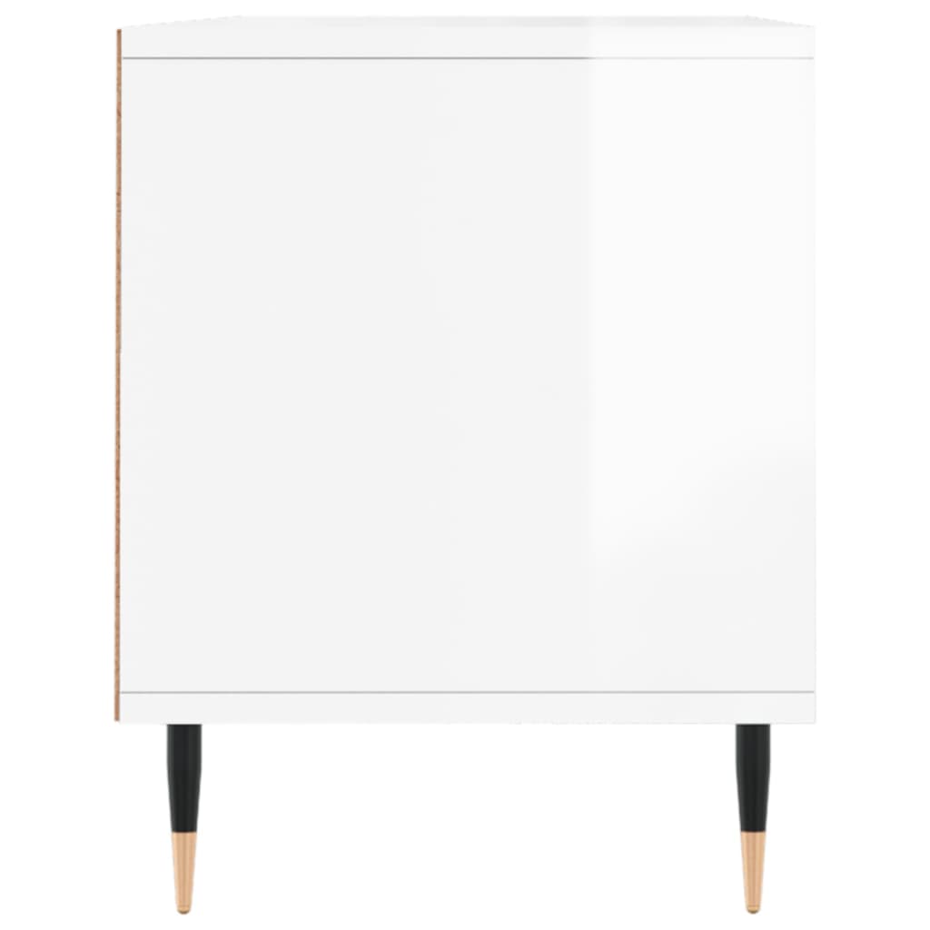 vidaXL Szafka pod TV, wysoki połysk, biała, 100x34,5x44,5 cm