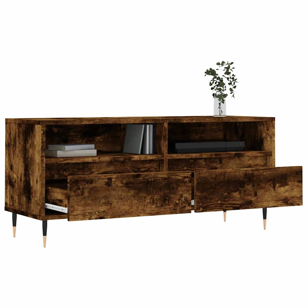 vidaXL Szafka pod TV, przydymiony dąb, 100x34,5x44,5 cm