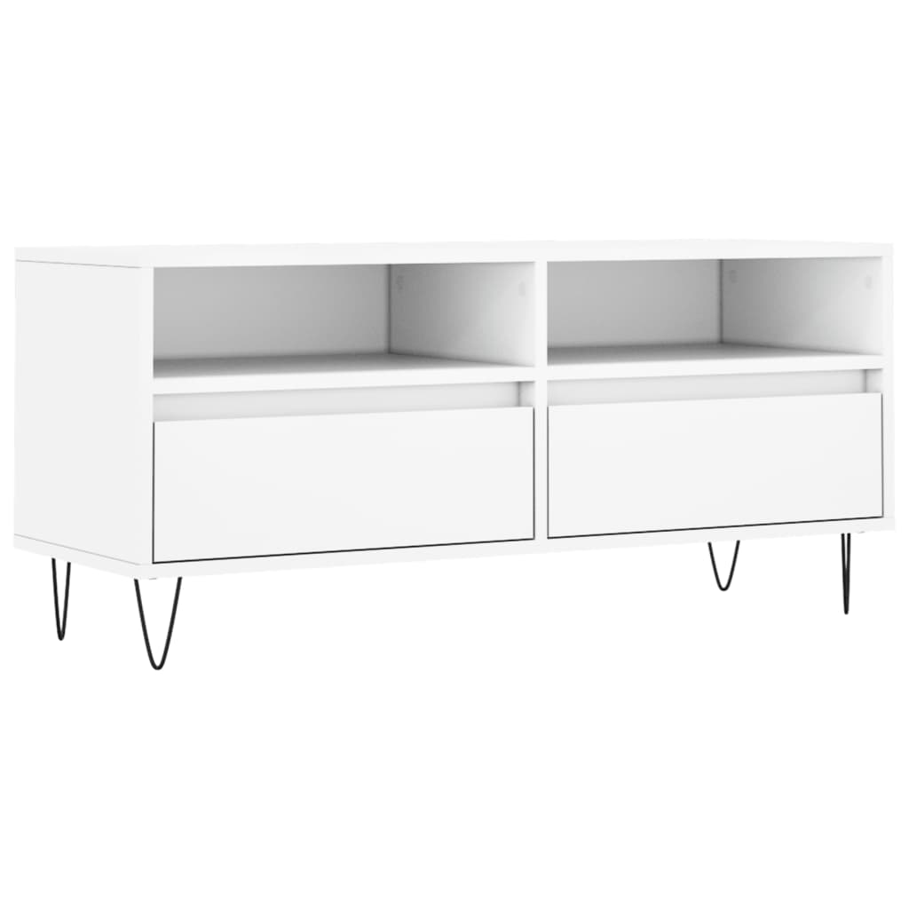 vidaXL Szafka pod TV, biała, 100x34,5x44,5 cm, materiał drewnopochodny