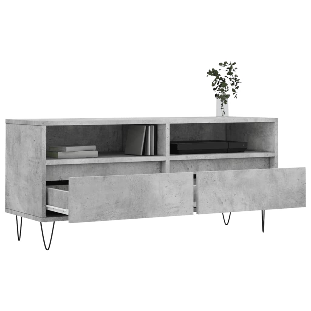 vidaXL Szafka pod TV, szarość betonu, 100x34,5x44,5 cm