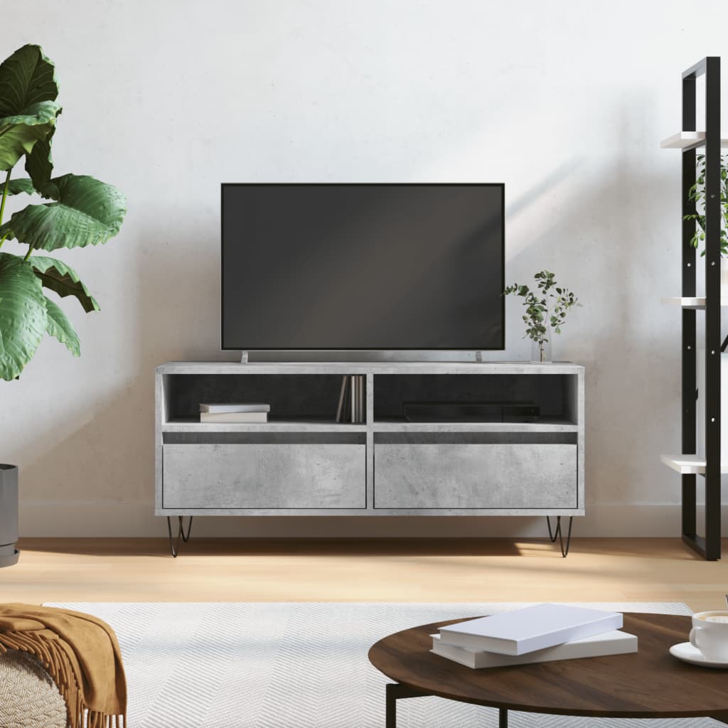 vidaXL Szafka pod TV, szarość betonu, 100x34,5x44,5 cm